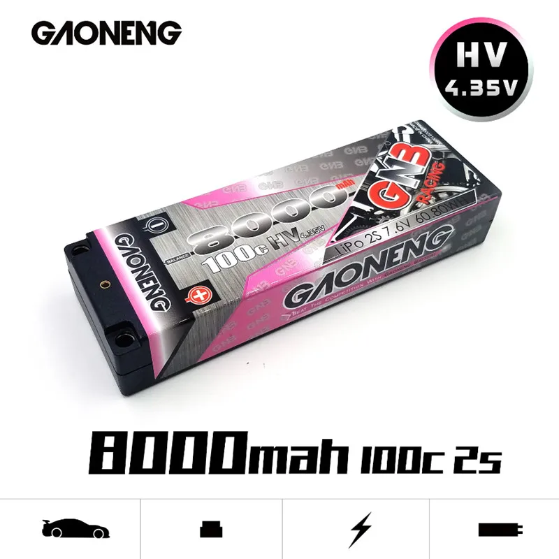 Аккумулятор Gaoneng GNB 8000 мАч 2S 7 6 в HV 100C/200C твердый корпус LiHV LiPo с разъемом 5 0 мм Deans T