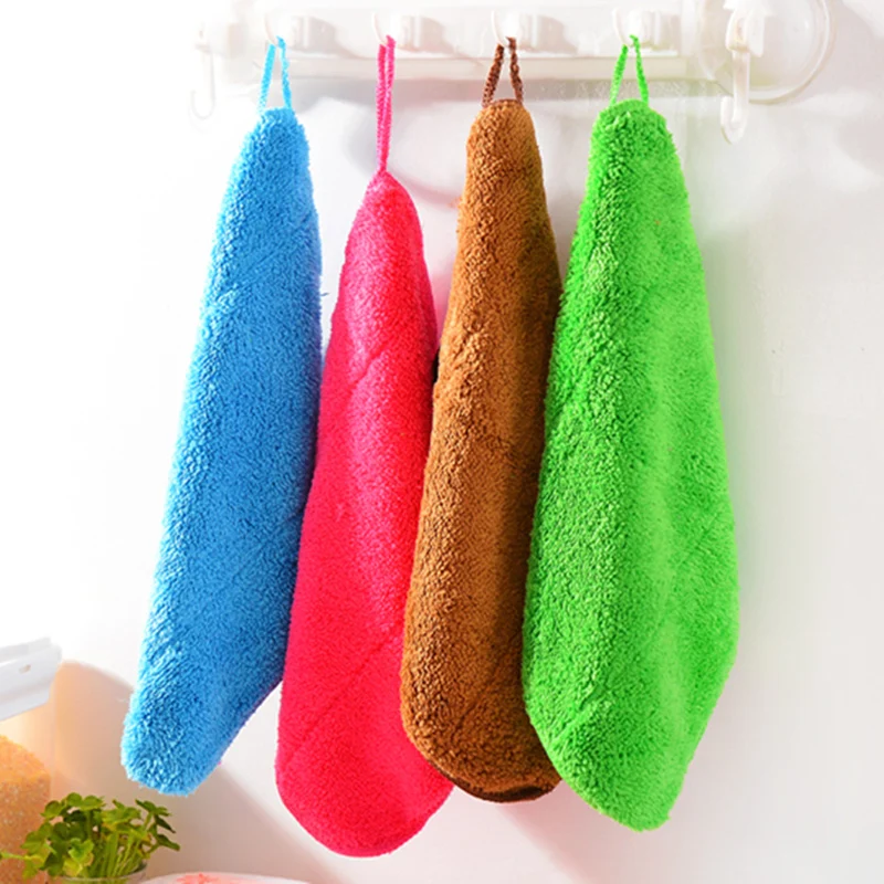 Multifunctional 28 * 25cm Bamboo Fiber Cleaning Cloth home washing dish