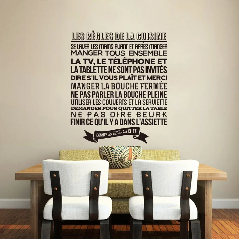 Stickers France Regles De La Cuisine Removable Vinyl Wall Applique Mural Wall Art Kitchen Tile Home Decor House Decoration Gw058 House Decoration Home Decorkitchen Rules Aliexpress