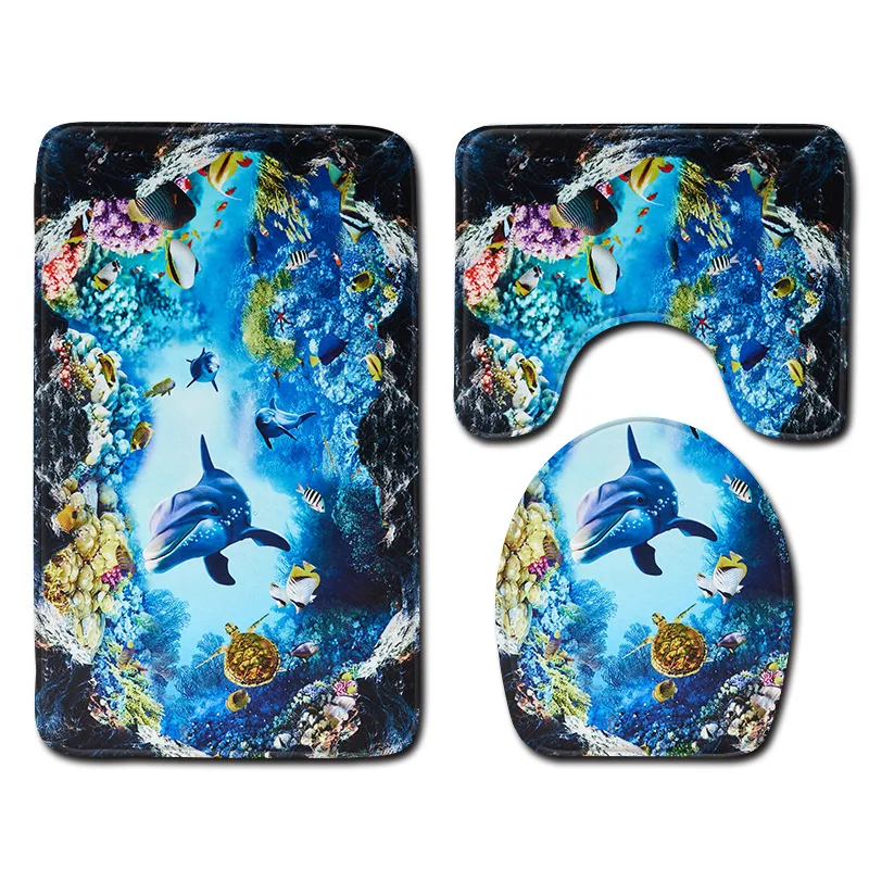The Wave 3D Bath Mat 3 Piece Bathroom Mat Set 2019 Carpet for Bathroom 45*75cm Doormats Eco-Friendl