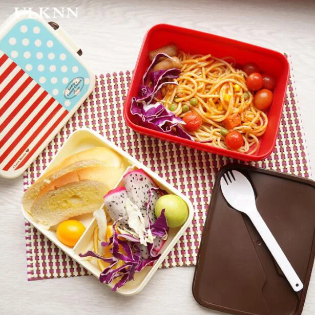 Brief style double lunch box plastic lunch box navy creative fruit