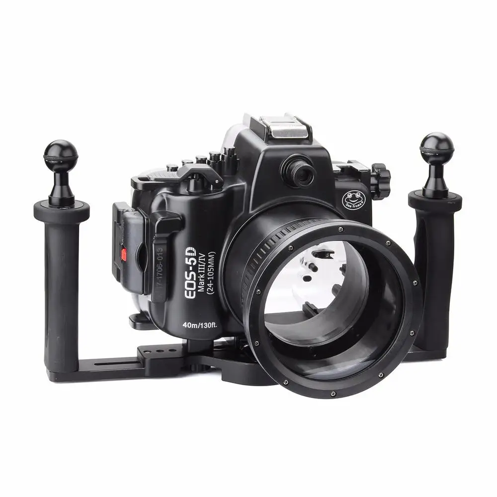 

Free ship DHL SeaFrogs Diving Waterproof Housing Case /w Grip with Two Hands Aluminium Tray for Canon 5D III IV 5D3 5D4