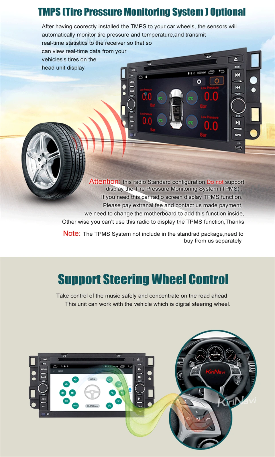 Excellent KiriNavi Octa core 4G LET android 7 car dvd player for Chevrolet Aveo Epica Lova Capativa gps navigation support 4K Video 4G 7
