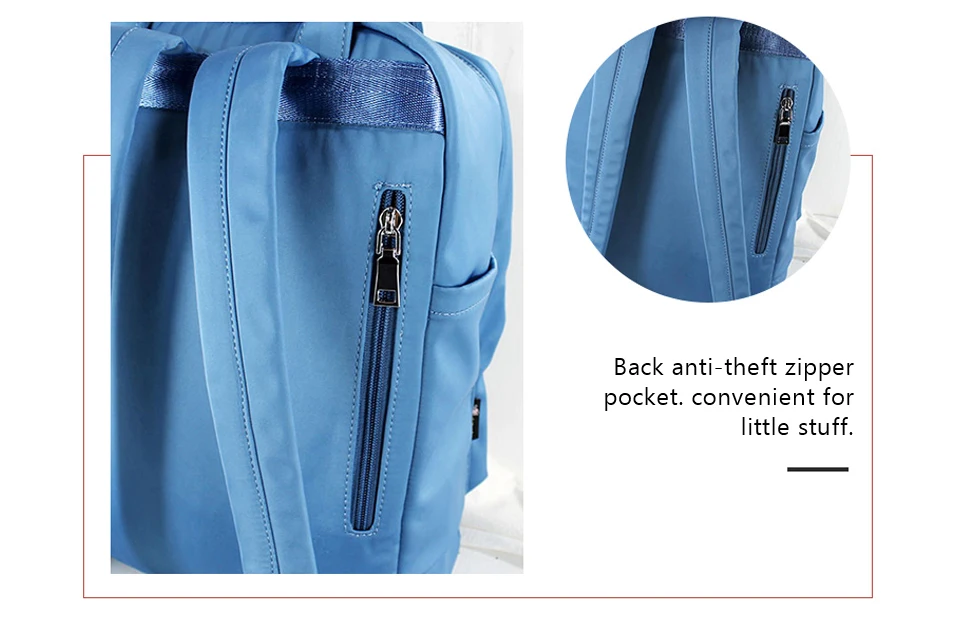 anti-roubo feminino náilon bagpack