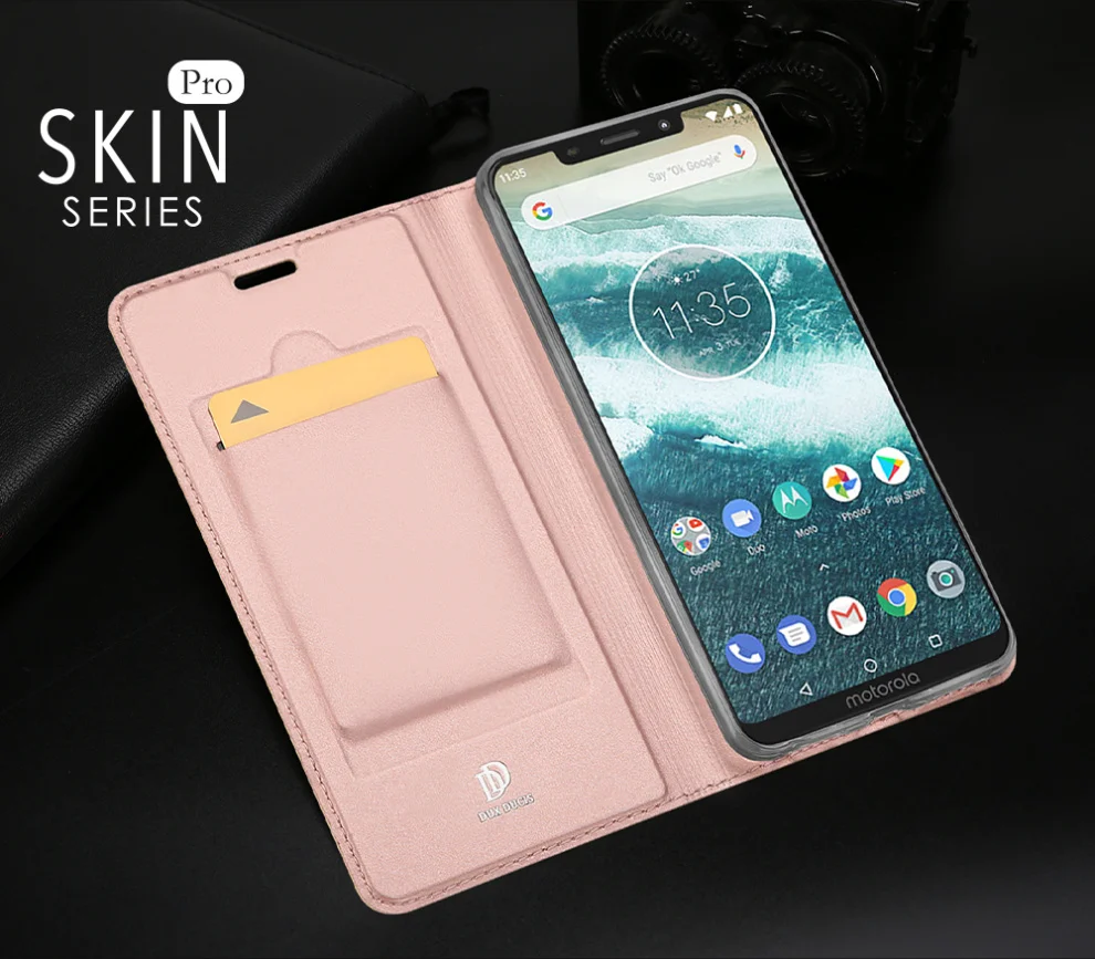 Чехол DUX DUCIS из искусственной кожи для Motorola One power, роскошный чехол-кошелек с откидной крышкой для Motorola One power, чехлы для телефонов