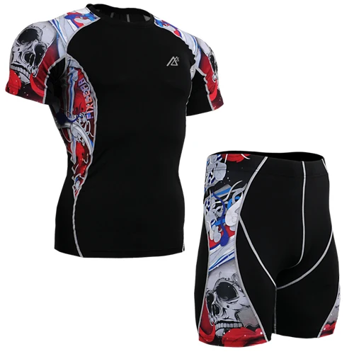 Flexibility Body Compression Base Layer Sport PRO Training shorts pink skulls jogging suit cycling suit spiderman