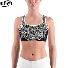 LI-FI Mandala Print Sports Bra High Stretch Breathable Top Fitness Women Padded for Running Yoga Gym Seamless Crop Bra Sport Bra