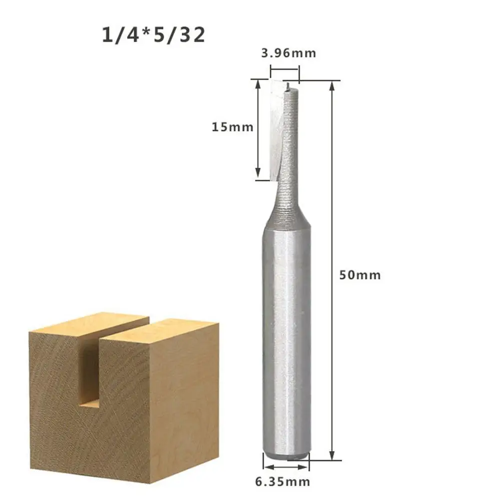 1 шт. 1/" хвостовик прямой для обработки дерева маршрутизатор битовый Карбид Один и двойной край деревообрабатывающий резак фрезы - Длина режущей кромки: B