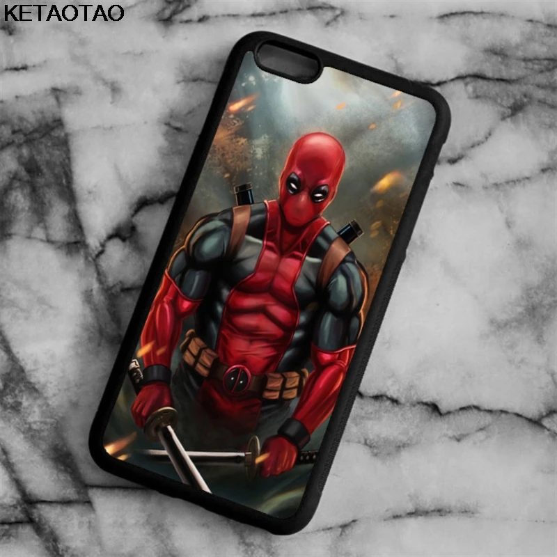 KETAOTAO Deadpool X мужские чехлы для телефонов iPhone 4S 5C 5S 6 6S 7 8 Plus Samsung S5 NOTE чехол Мягкий ТПУ