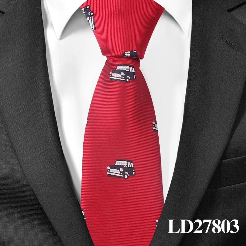 Модный мультяшный галстук для мужчин, полиэфирный жаккардовый галстук с животными, деловые свадебные костюмы, 6 см, узкие галстуки с широким горлом, тонкие галстуки - Цвет: LD27803