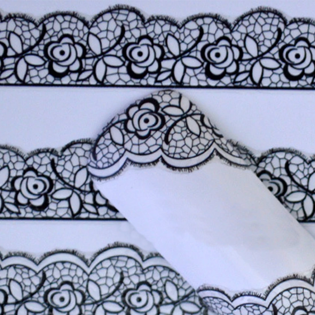 New Fashion Nail Tips Decoration Lace Stickers Black Lace Decoration
