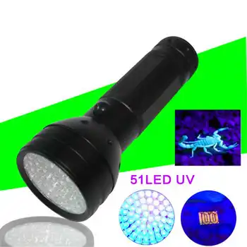 

Ultra Violet 51 LED UV Torch Scorpion Detector Finder Blacklight powerful led flashlight fanatic,use AA battery #3S22