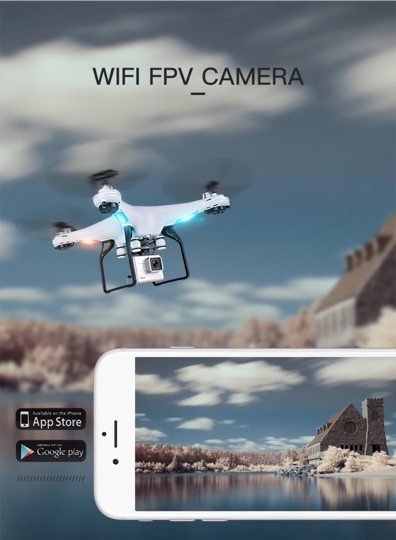 2,4 г FPV Радиоуправляемый Дрон WI-FI обезглавленный С 2MP Камера Радиоуправляемый Дрон вертолет с Камера HD аэрофотосъемки