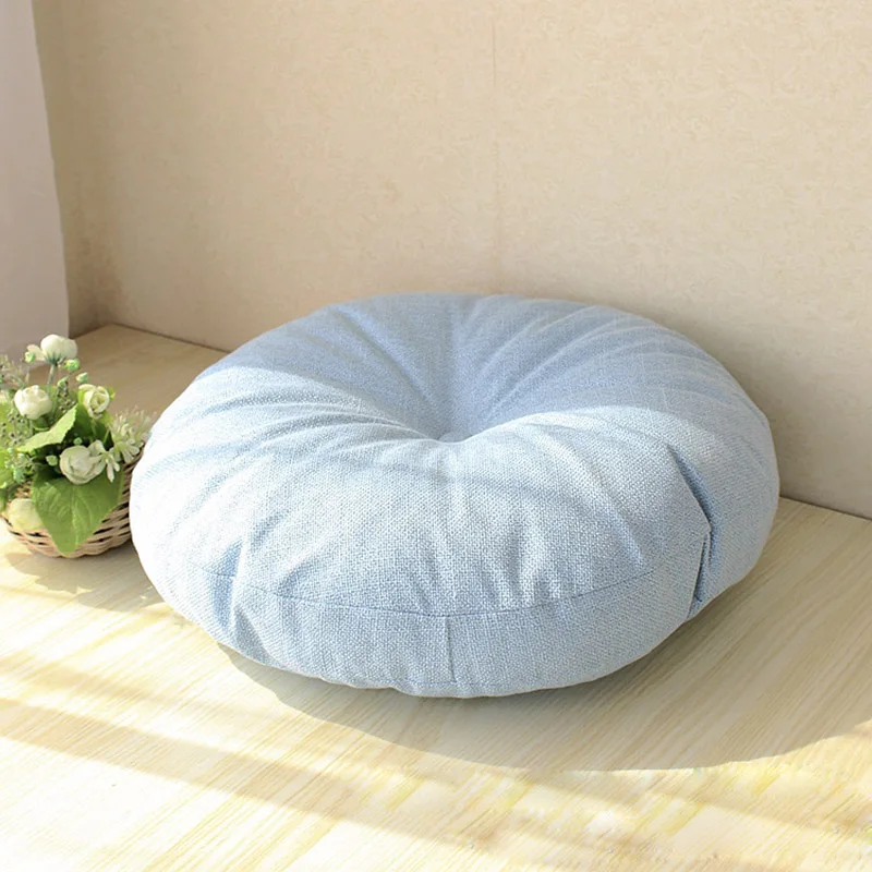 L126-KAYIYO Round Cotton&Linen Meditation Cushion Chair Pillow Yoga Cushion Bay Window Cushion Gray High Quality (8)