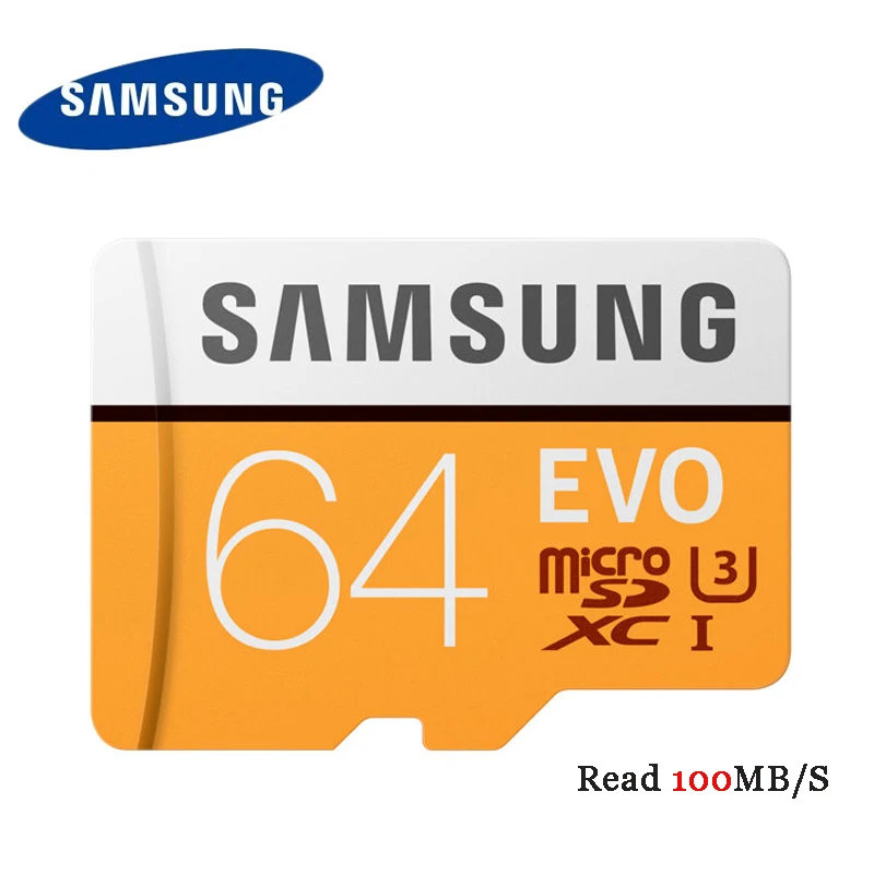 Карта памяти MicroSD SAMSUNG EVO micro SD Card 64 г 128 U3 в формате 4K UHD, Class10 UHS-I 100 МБ/с. SDXC карты флэш-памяти 32 Гб U1 FHD SDHC 95 МБ/с. TF карты