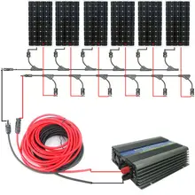 Large DE style COMPLETE KIT: 960w 6*160w mono solar panel system with 1000W 12v/230v grid tie invertor