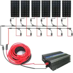 Большой DE стиль Полный комплект: 960 Вт 6*160 моно солнечные панели системы с 1000 12 В/230 В сетки галстук инвертор