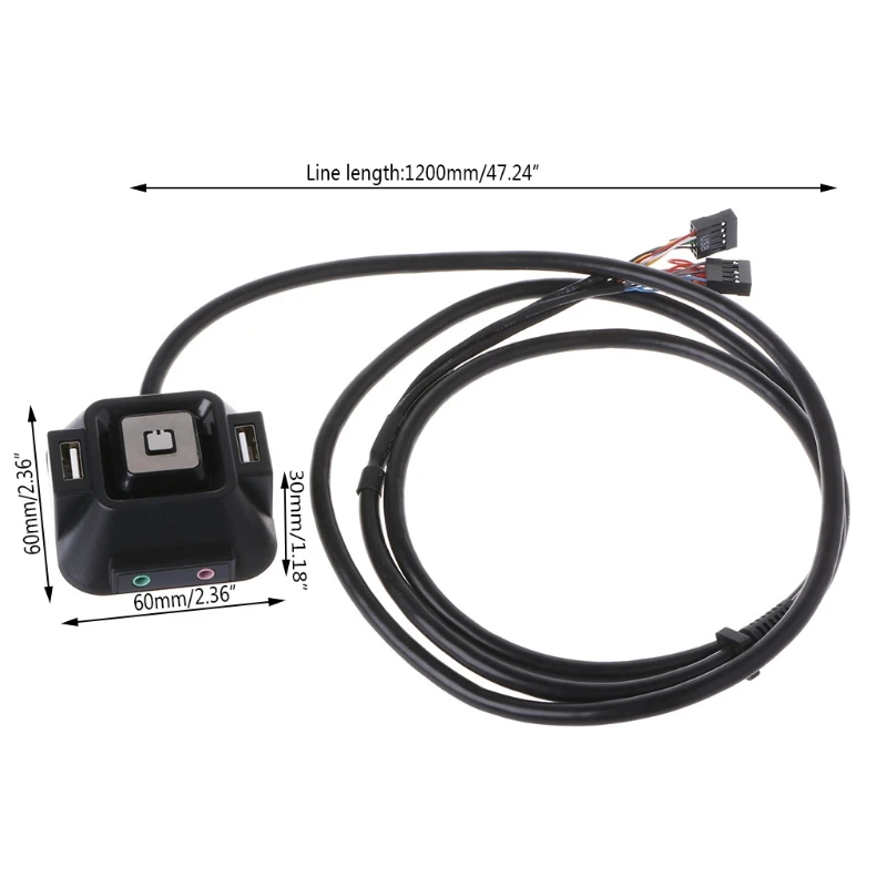 Desktop Computer PC Case Power Supply on/off Reset Button Switch Extender Cable