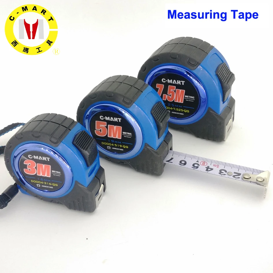 C Mart Tools 3/5/7.5M Mn стальная измерительная лента двухсторонние стальные ленты