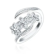 LNRRABC элегантные кольца на палец с цветами кольца из нержавеющей стали для женщин кольцо с кристаллом модные ювелирные изделия Прямая поставка