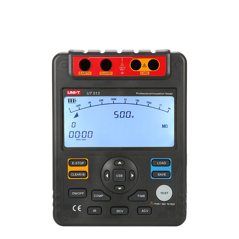 Цифровой тестер сопротивления изоляции UNI T UT513 измеритель 1 м 1000 г Ом 5000 в USB