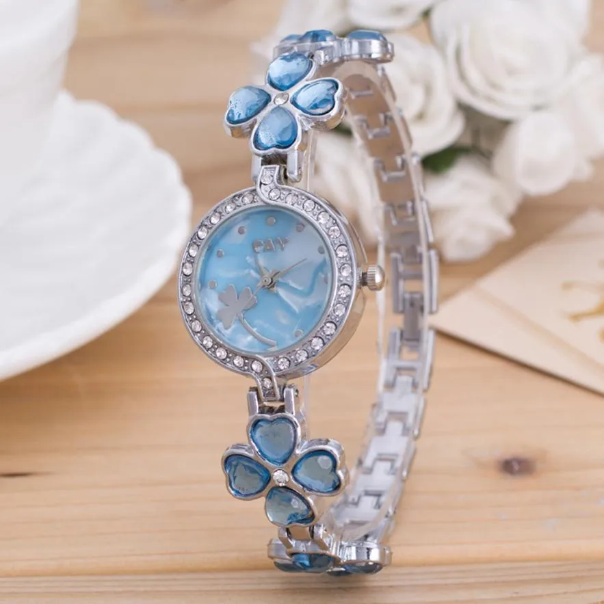 

Exquisite New Fashion Women's Bracelet Watch Minimalism Rhinestone Golden Stainless Steel Wrist Watches Casual Stylish reloj B7