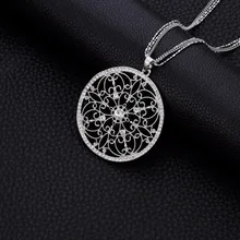 Винтаж себе Jewelry круглые подвески ожерелье Полые Геометрический Кристалл длинные цепочки и ожерелья для женщин модный свитер цепи Подарки