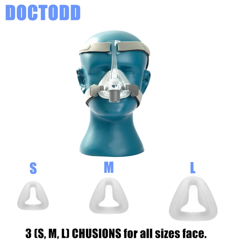 Скидка DOCTODD NM4 носовая маска для всех размеров s лицо с головным убором и SML 3 размера подушки CPAP и авто сипап apap маска сна Храп апноэ
