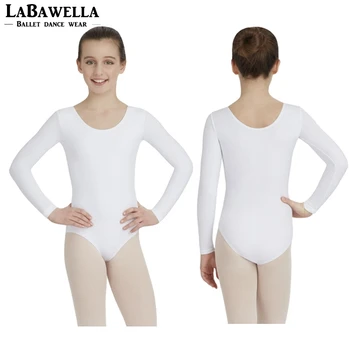 

Long Sleeve Spandex White Ballet Leotards For Women Ballet Dancewear Adult Dance Practice Clothes Gymnastics Leotards CS0101