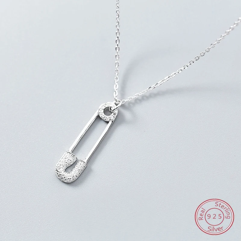 Reffeer Dainty 925 Sterling Silver Heart Pin Pendant Necklace - Delicate Choker For Women & Teens