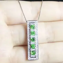 Изумрудное Ожерелье Подвеска натуральный настоящий изумруд Серебро 925 0.15ct* 5 шт драгоценный камень для мужчин и женщин# XY18071221