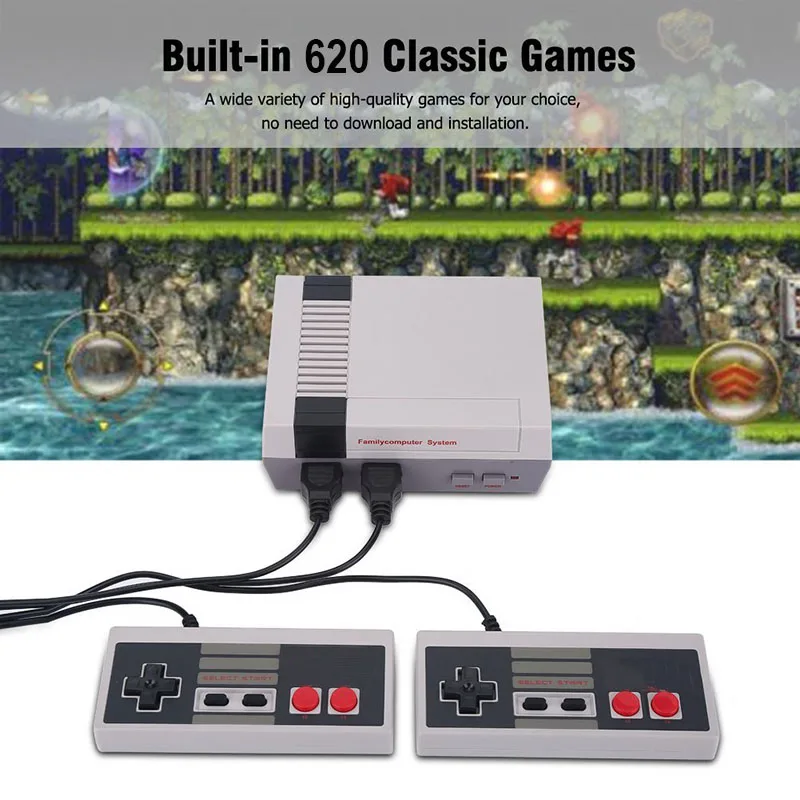 Мини ТВ Видео игровая консоль NES 8 бит 620 встроенных ретро игр поддержка выхода