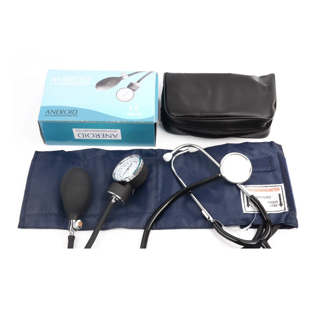 

2018 Blood Pressure Monitor Meter Tonometer Cuff Stethoscope Kit Travel aneroid Sphygmomanometer