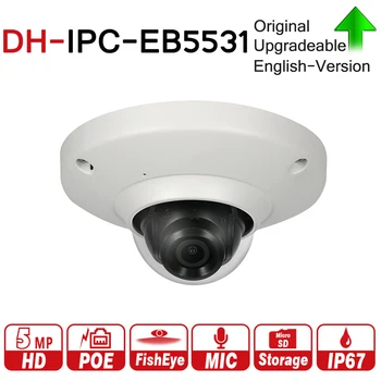 

DH 5MP Panoramic Network 1.4mm Fisheye IP Camera IPC-EB5531 Built-in Mic CCTV H.265/H.264 3DNR AWB AGC BLC IP67 PoE Detection