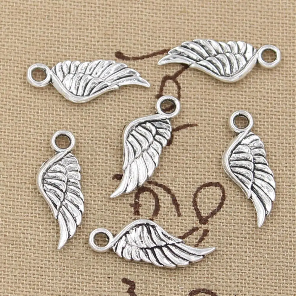 Подвески с крыльями под старину размером 21x8 мм 40 шт.|angle charms|charms jewelry makingmaking pendant |