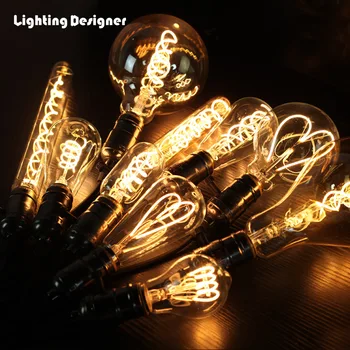 

Dimmable Curved led Bulb edison lamp LED filament light Vintage led lamp Edison bulb soft LED filament decor bulb 110V 220V 4W