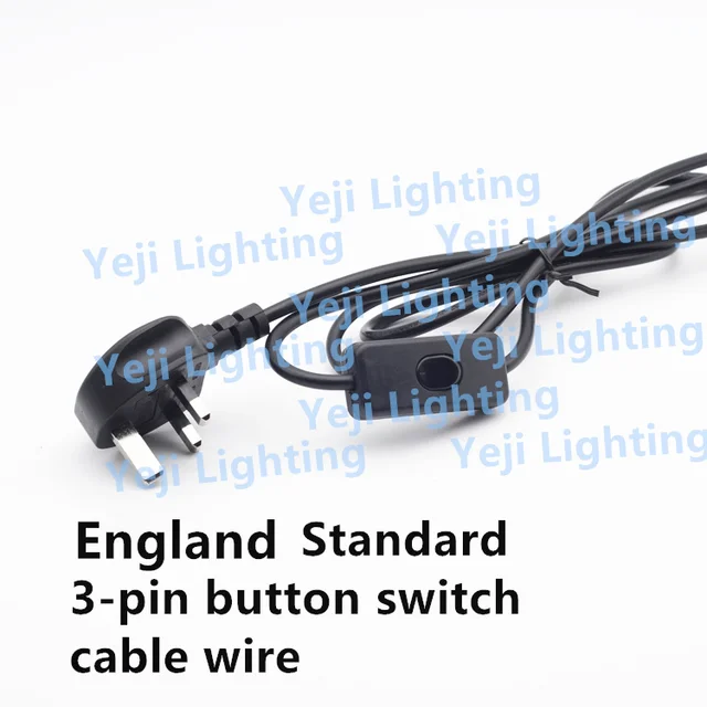 British Standard Uk 3 Pin Plug With On Switch Cable Wire British Standard Uk 3 Pin Plug With On Switch Cable Wire