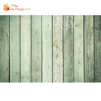 

LIFE MAGIC BOX Wallpapers Vinyl Photography Backdrops Green Wooden Board Backgrounds for Photo Studio Baby Shower Photoshoot