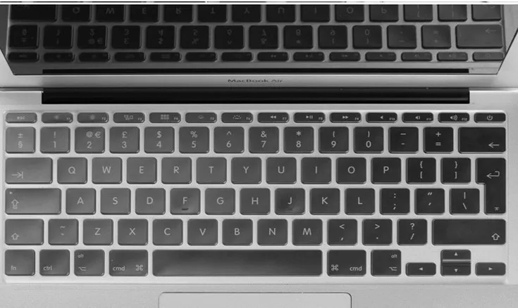 Korean White Transparent Keyboard Sticker for Mac or Centered Windows keyboards 