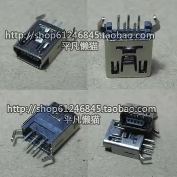 

free shipping Domestic mobile phone MINI USB 5-pin T-charging interface data interface plug the end line curved legs
