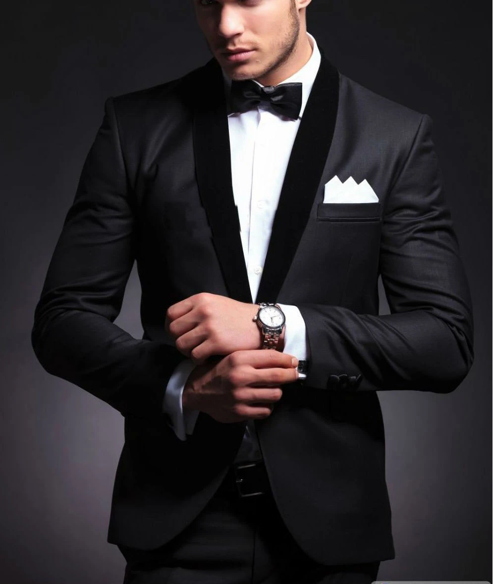 Ropa de novio elegante, chaqueta negra para fumar, trajes de boda para  hombres, trajes de 3 piezas, trajes de novio (chaqueta y pantalones)|dinner  jacket|best wedding suitswedding suit - AliExpress