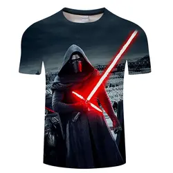 Высокое качество Мужская футболка Звездные войны мультфильмы одежда фильм 3dфутболки Мужские взрослые Дарт Вейдер смешные футболки для