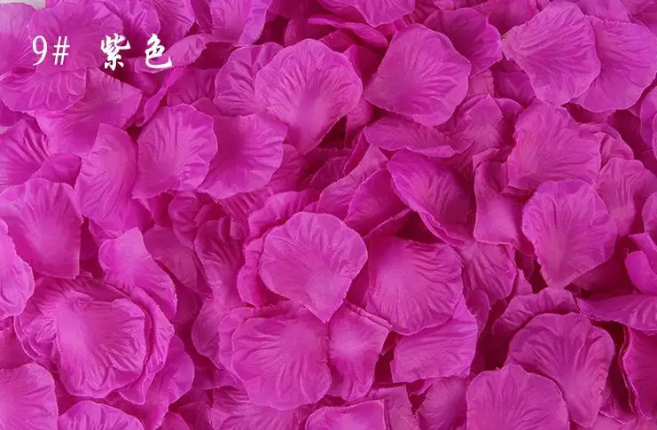 Свадебные декоративные предметы, цветы, искусственные лепестки роз(ткань); широко используется в свадебных машинах, свадебных комнатах, обедах - Цвет: Фиолетовый