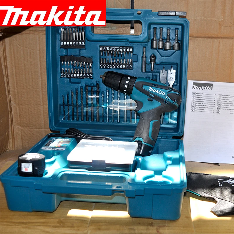 Япония Makita HP330DWE зарядки Ударная дрель литиевая батарея ручная дрель электрическая отвертка 6000-22500ipm 400-1500 об/мин 24/12N. М