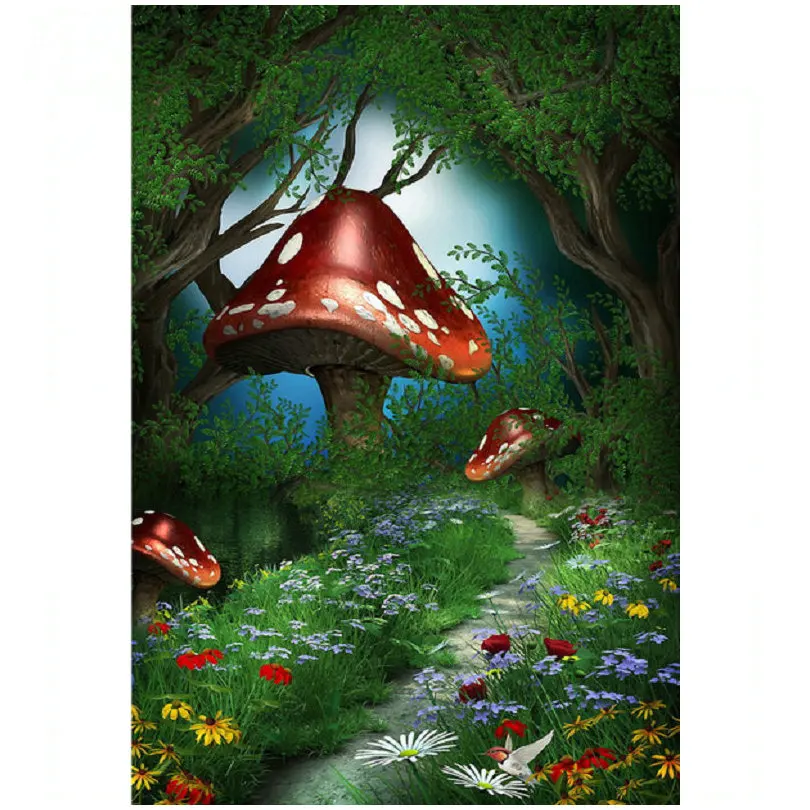 Full square mushroom picture full diy 5d diamond painting crystal