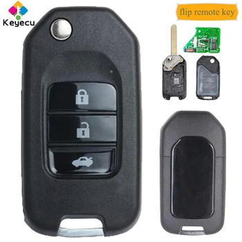 

KEYECU Replacement Folding/ Flip Remote Control Car Key - 3 Buttons & 433MHz Frequency & ID46 Chip - FOB for Honda Accord 2008