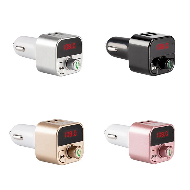 VicTsing Wireless Bluetooth MP3 Player Car FM Transmitter Radio Hands-Free Car Kit USB Charger Fast Charging Black White Gold    (11)