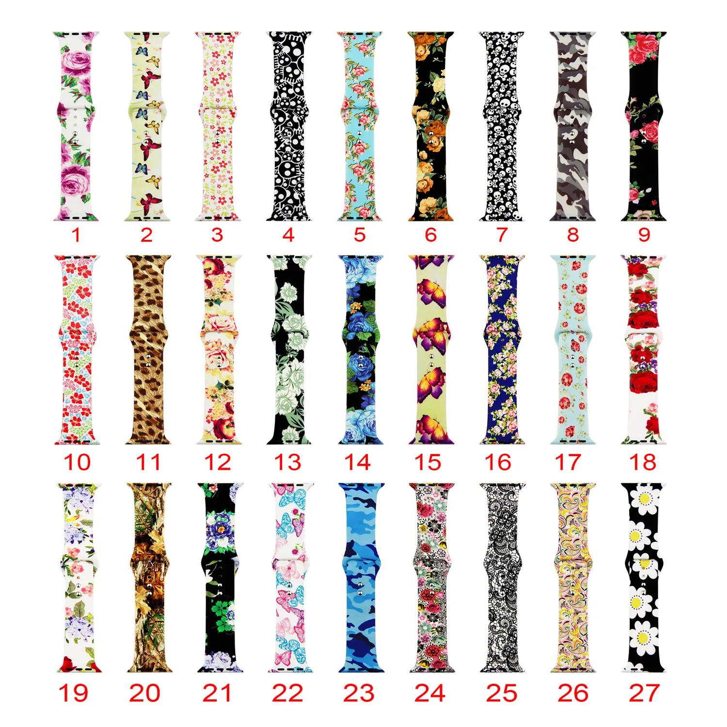 

Printed Leopard Flower Silicone Strap for Apple Watch 38mm/40mm 42mm/44mm Sport Band for iWatch Series 1 2 3 4 5 Wristband Belt