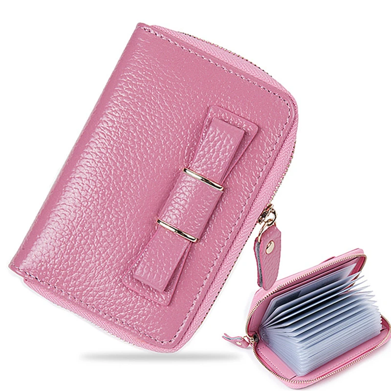Buy MAIWEINI 20Cards Genuine Leather Women Cute Bow Tie bank card Holder card