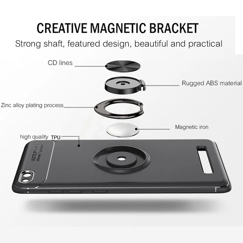 MAODI моды кронштейн магнитное кольцо чехол для телефона Xiaomi 8 mi 6 силиконовый
